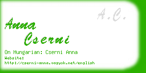 anna cserni business card